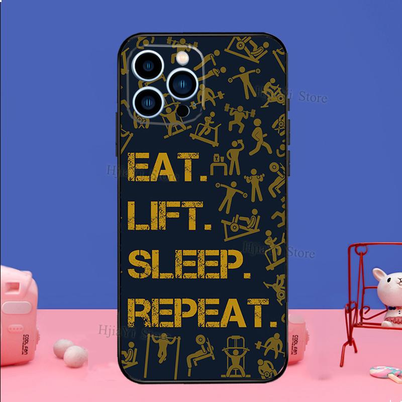 Gym Fitness Bodybuilding Phone Case For iPhone 16 15 12 13 Mini 11 14 Pro XS Max Plus X XR Silicone Cover