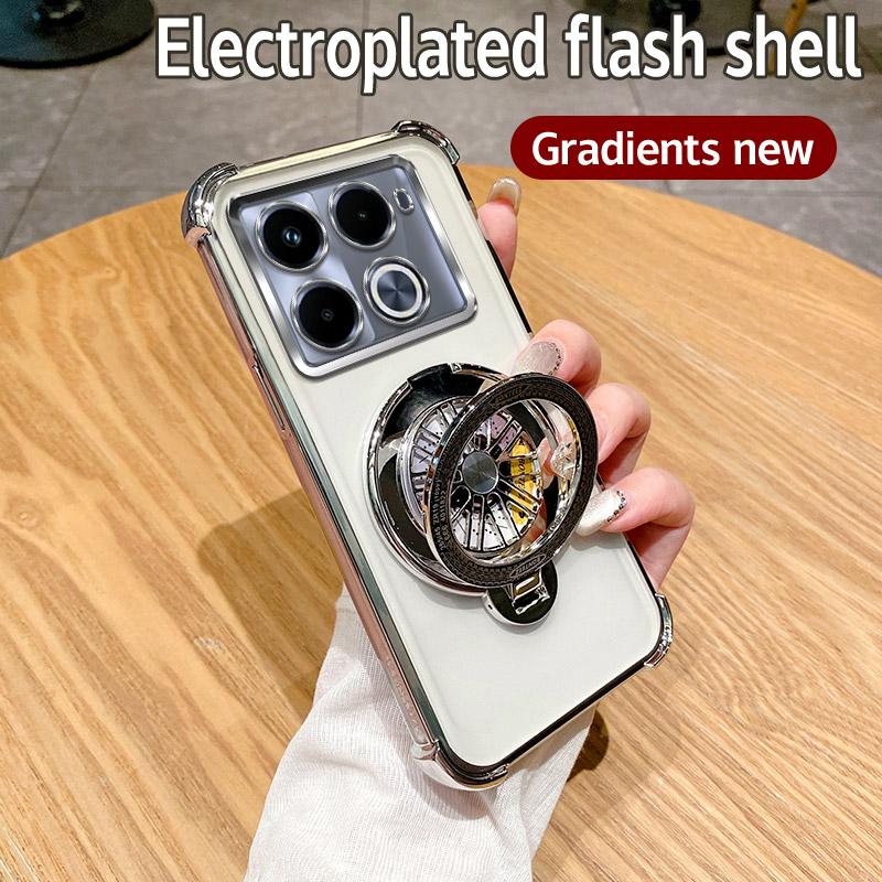 Drehbarer Gyro-Halter für magnetische Magsafe-Hülle für Funda Infinix Note 40 Pro Note40 Pro Plus + 4G 5G Transparente Ständerabdeckung