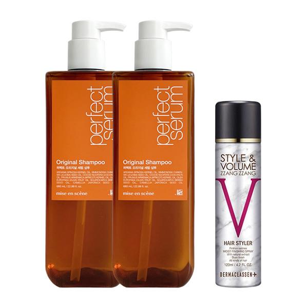 

mise en scène Perfect Serum Original Shampoo 680ml x2 + Volume Black Spray Black 120ml