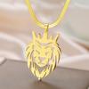 My Shape Crown Lion King Pendent Necklaces for Women Men Animals Charms Choker Snake Chain Stainless Steel Hip Hop Punk Jewelry