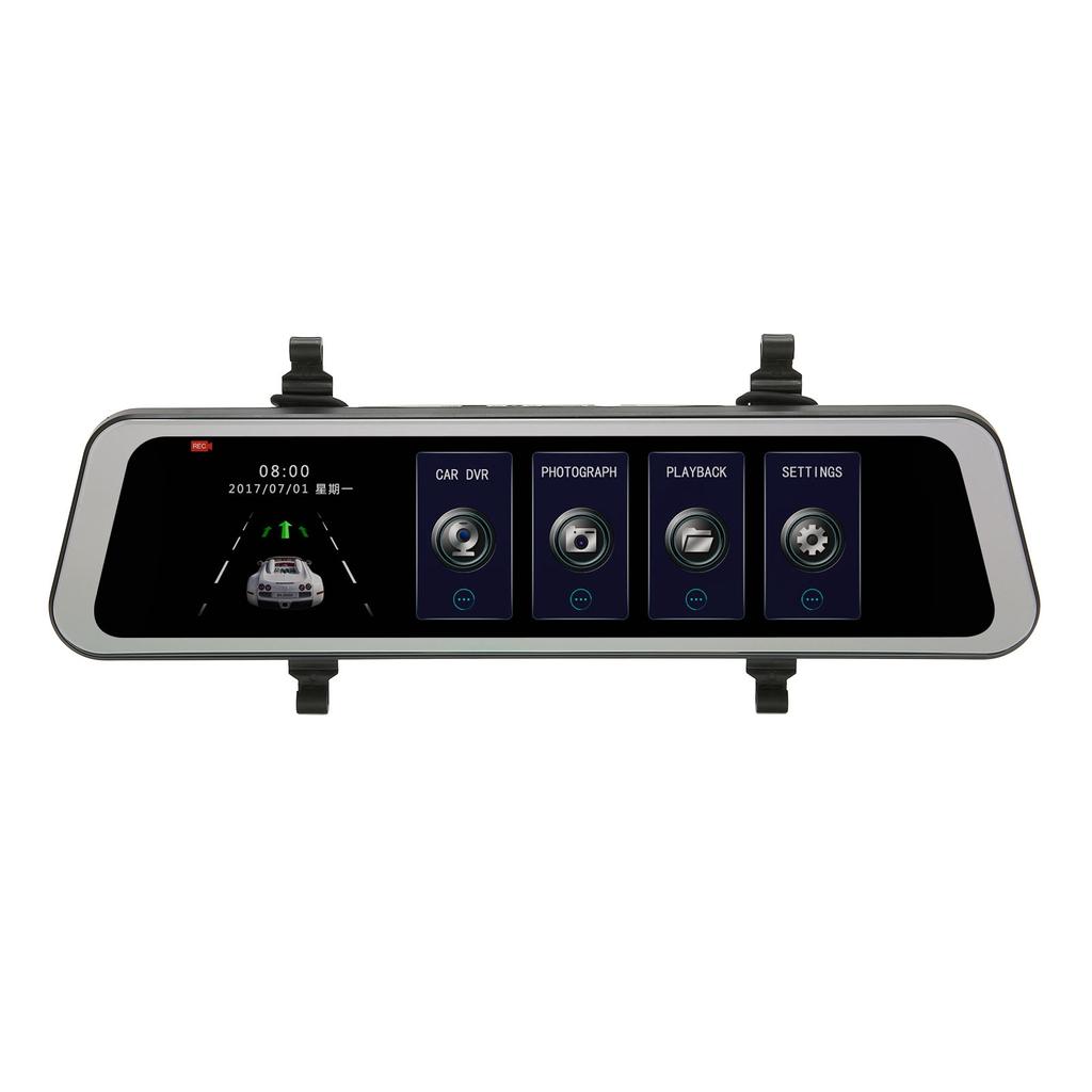 10.3in Rrview Mirror Back Camera Dual Lenses Parking Monitoring G Sensor Recording Voice Control
