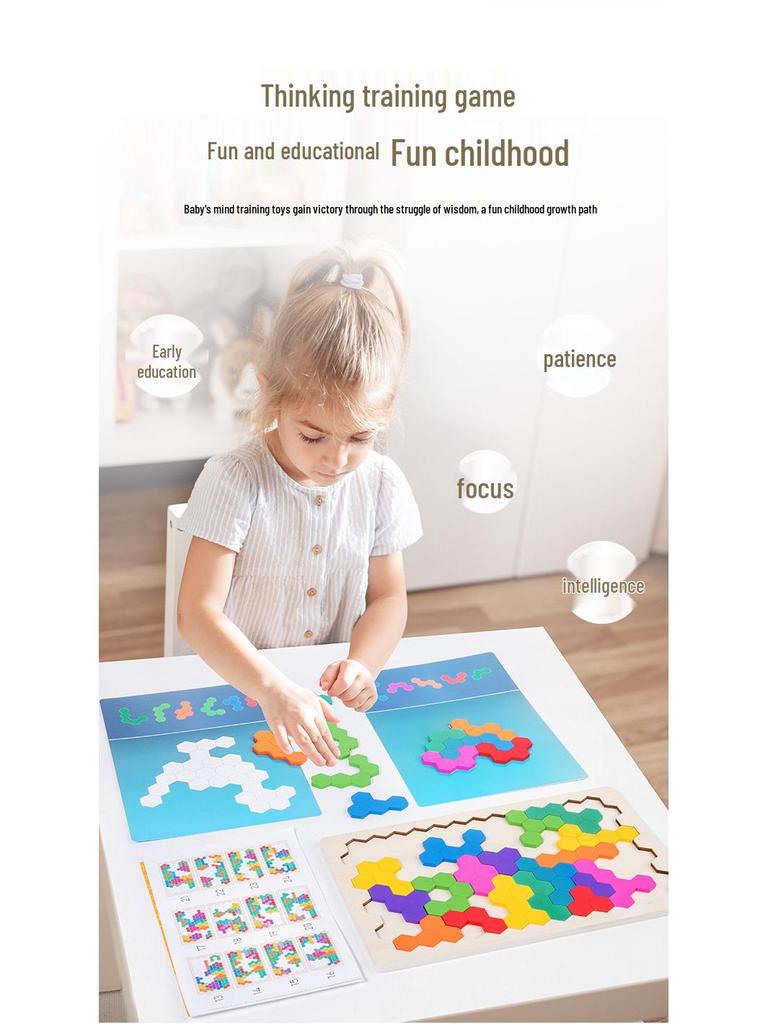 Wooden Honeycomb Jigsaw Puzzle: Interactive Educational Toy for Children