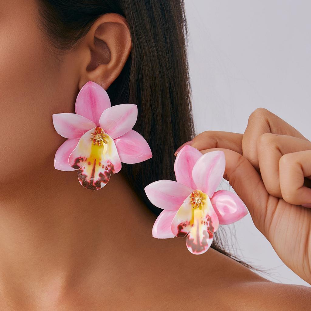 Fashion Three-Dimensional Simulation Flower Necklace Choker Personalized Long Wax Thread Fabric Flower Necklace