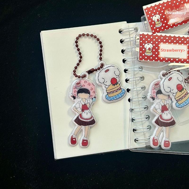 Cute Mini Puff Foam Keychain Cartoon Girl Phone Keyring Pendant Key Hanging Decoration Bag Charms For Couple Gifts