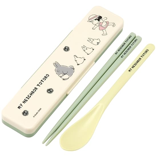 Skater Chopsticks and Spoon Set, Bento Accessory for Adults, Combo Set, 18cm, Silent (No-Rattle), Ma B0GVJ9SVKC