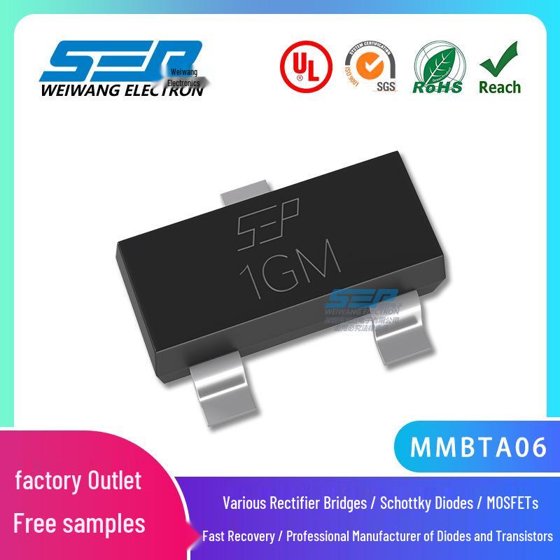 SEP MMBTA06 SOT-23 500mA 80V NPN Transistor, Screen Print, Surface Mount