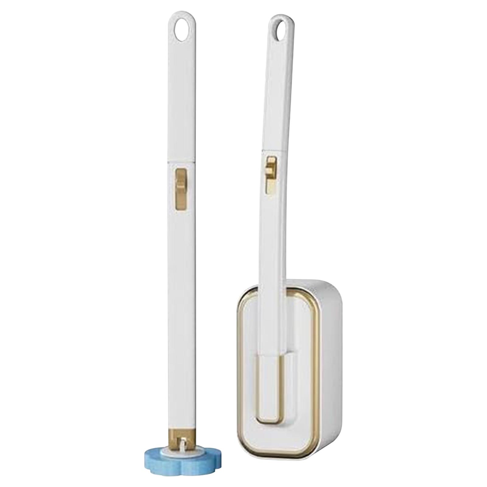 

Wall Mounted Toilet Brush with 36 Refill Heads and Holder Wall-Mount Scrubbing Toilet Brush for Wash Basin Mirrors Glass белый