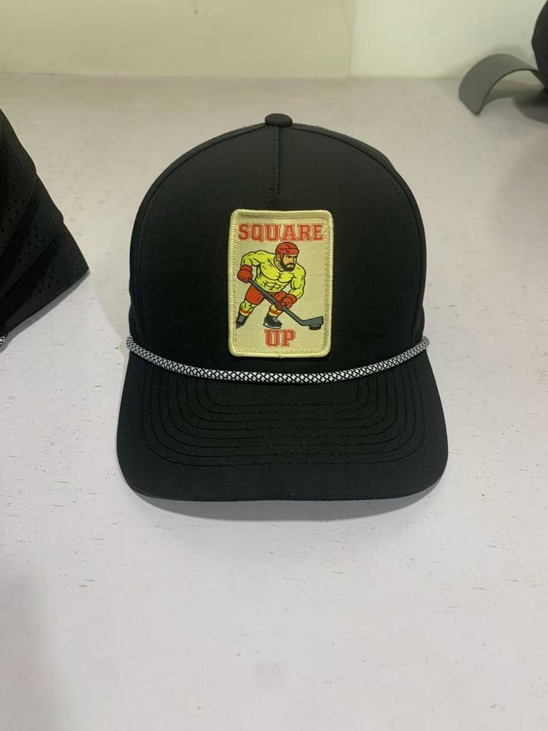 A Frame Hat Custom Quality Striped Waterproof Polyester Sport Golf Hat Laser Cut Perforated Water Proof Gorras Baseball Cap