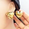 Geometric Hemispherical Heart-shaped Design, Earrings, Diamond Studded, Christmas Gift, Stocking Stuffers, Valentine's Day Gift