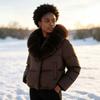 European and American winter new women's short fashion warm down cotton clothes small foreign style imitation fox fur collar jacket