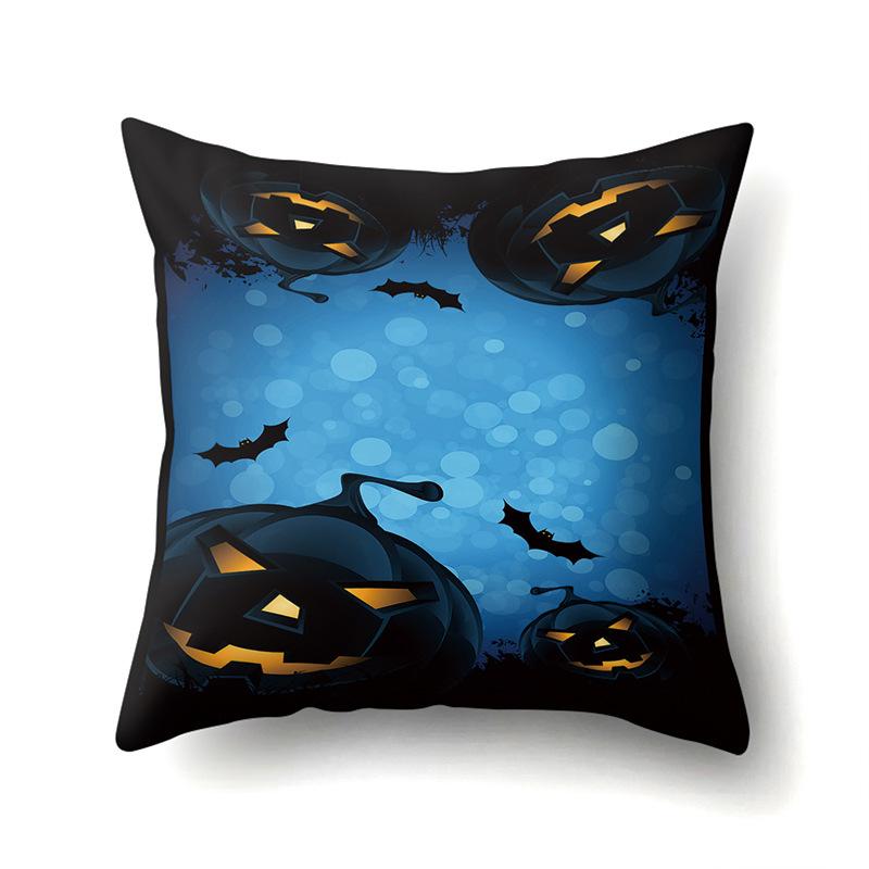 Halloween Polyester Pillow Case Car Waist Pillow Pumpkin Sofa Cushion Cover Office Living Room Pillow Case