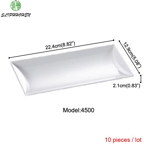 

Melamine Imitation Porcelain Dinnerware, Dinner Plate, Western Restaurant, Opposite Edge Dish, White Square, A5