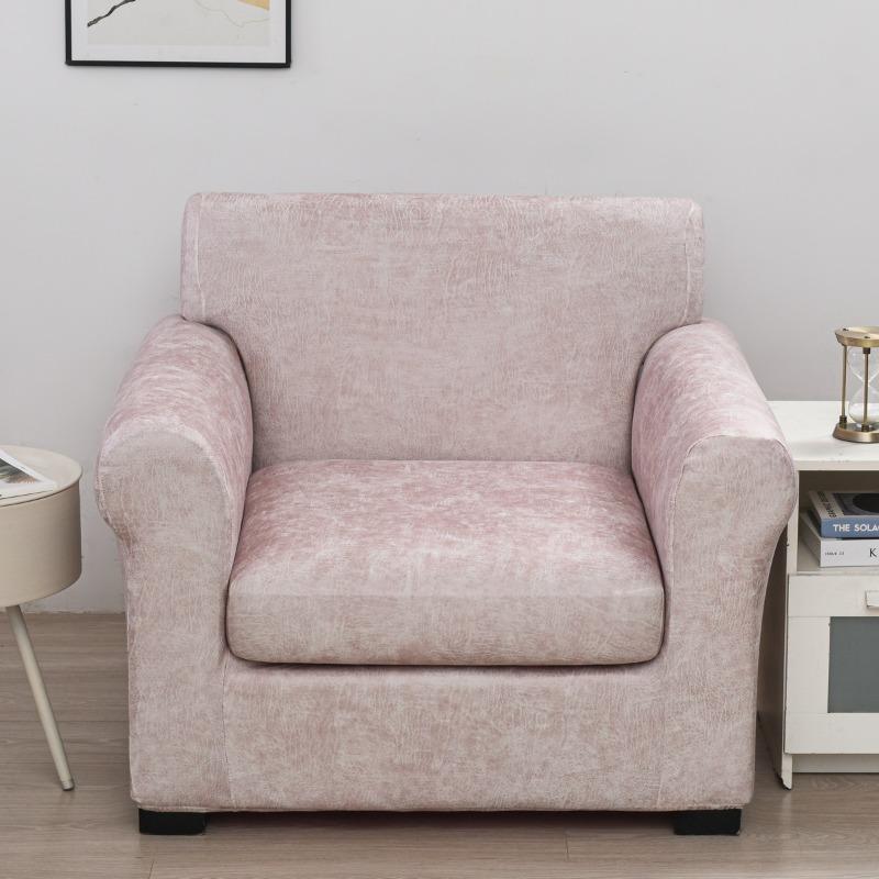 Couchbezug im Kunstleder-Look Stretch Einzelsofa Sessel Überwurf Möbelbeschützer Weich mit elastischem Boden Sesselbezug
