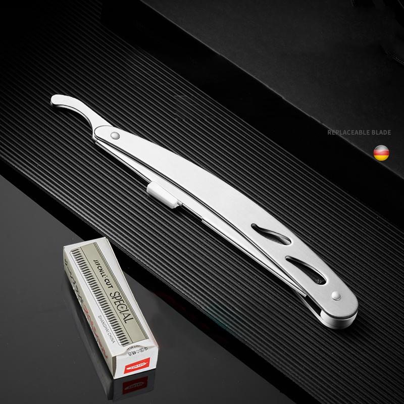 GIANXl Manual Folding Shaver Stainless Steel Straight Edge Razor With Blades Professional Sharp Barber Shaving Beard Cutter