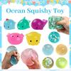 Ocean Squishy Toys Ocean Cube Squeeze Toy Anti-Stress Ball Cute Ocean Animals Ball Fidget Toy Super Soft Slow Rise Birthday Gift