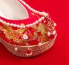 Show He Women's Spring Pearl Tassel High Heel Bridal Embroidered Shoes