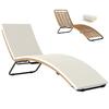 Woven Resin Sun Lounger, S-Shaped, Steel Frame, Cream Cushion