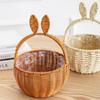 Cartoon Rabbit Ear Storage Basket Multifunctional Hand Woven Basket  Easter Festival Gift