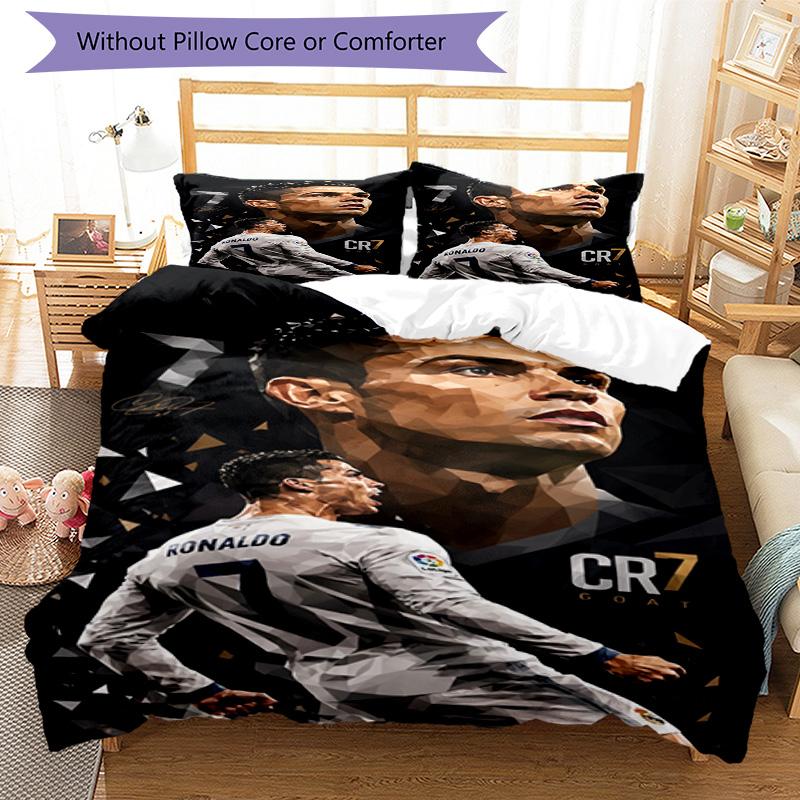 Ronaldo's Cr7 Goal Celebration Bedding Set, Breathable Duvet Cover with Pillowcases, Soft Bed Linen for Bedroom Home Decoration, Perfect Festival Birt