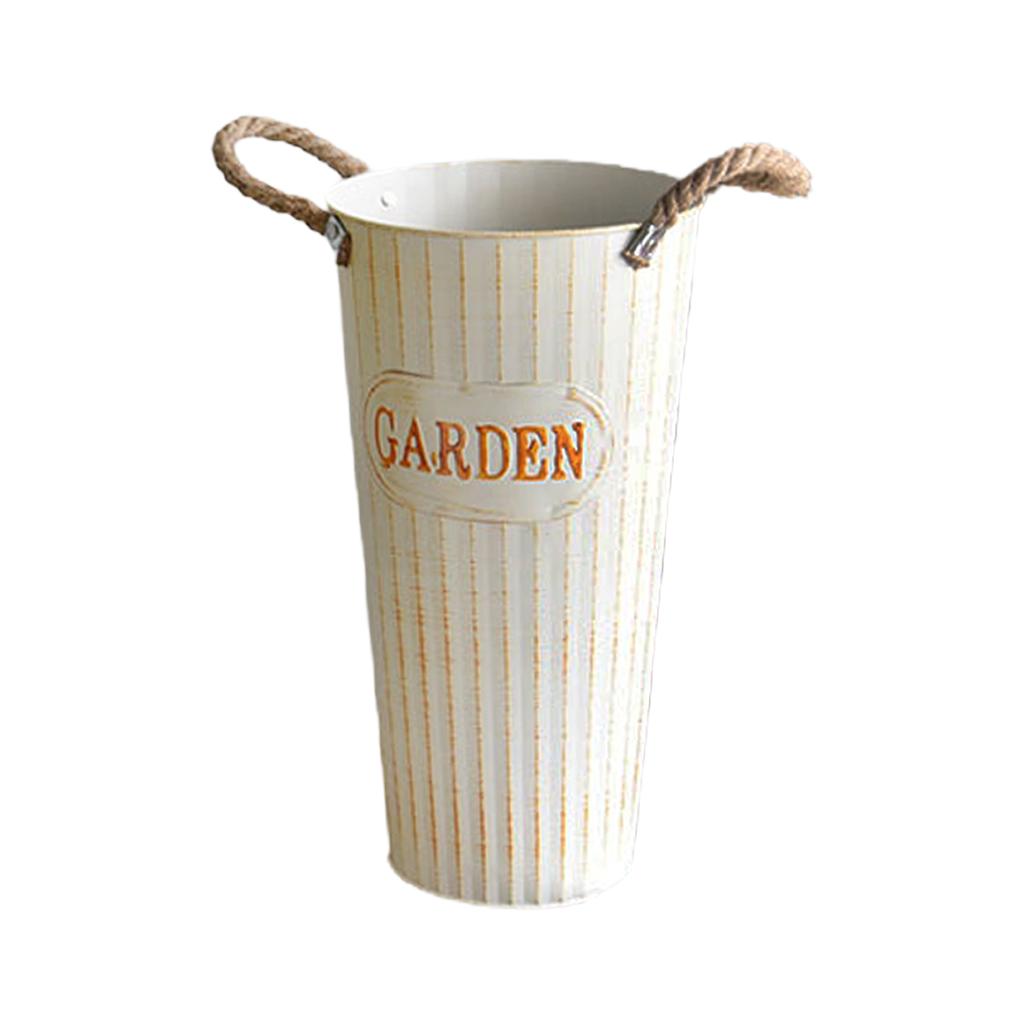 Eiseneimer für getrocknete Blumen, Vintage, amerikanische Bodenblumenvase für Heimdekoration, 40 cm