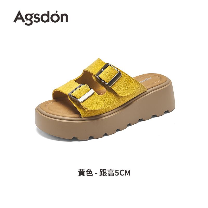 Augustus Denboken Slippers Women's 2025 New Summer Thick-soled Outer Wear Soft-soled Sandals Fashion Casual Beach Shoes