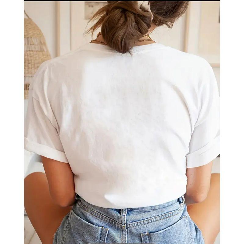 Western Style New Fashion Casual Loose Print Short sleeve Cotton T-shirt Top Loose Printed T-shirt