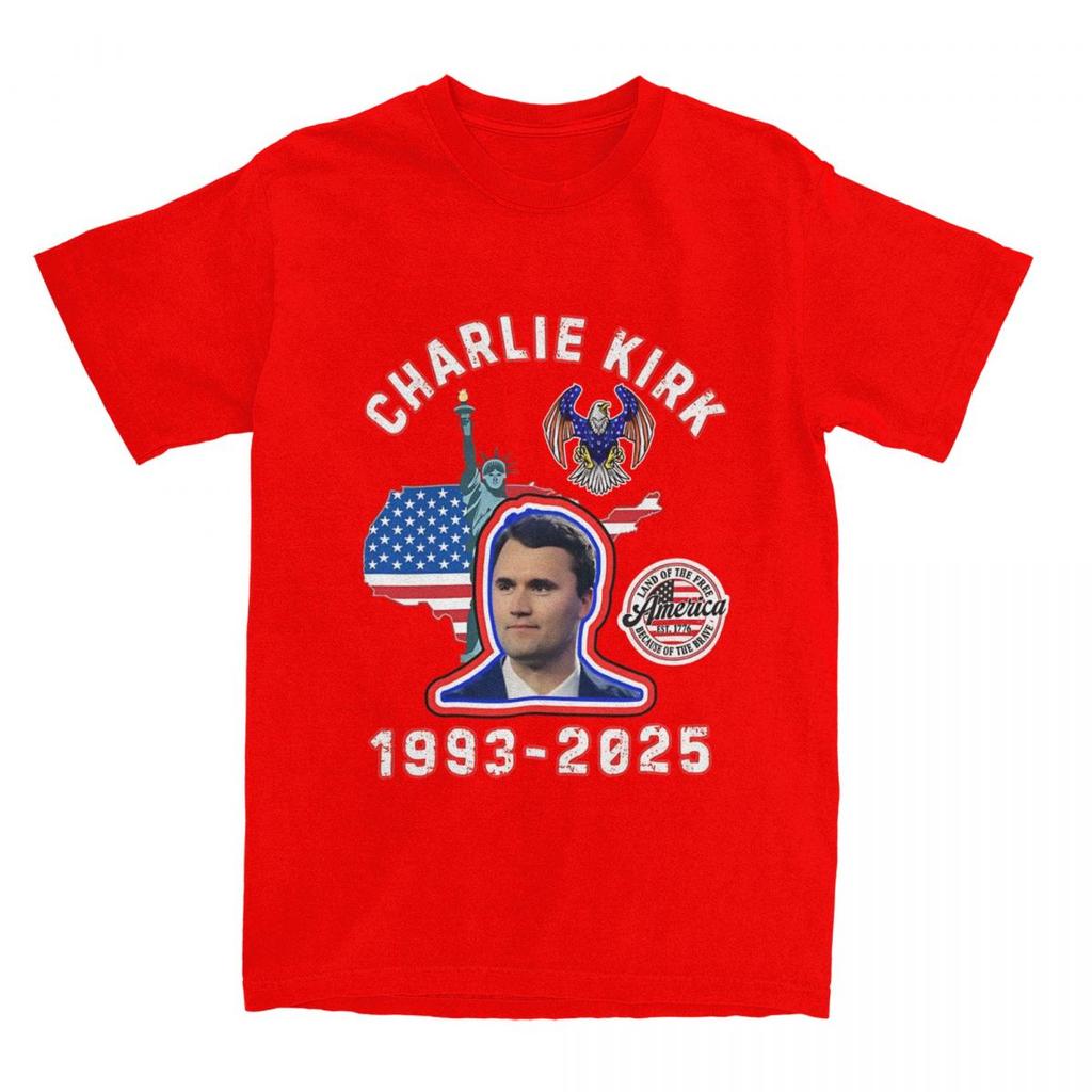 Rest In Peace Charlie Kirk Tshirt Men Cotton Tops Print Legends Never Die O-neck Short Sleeve