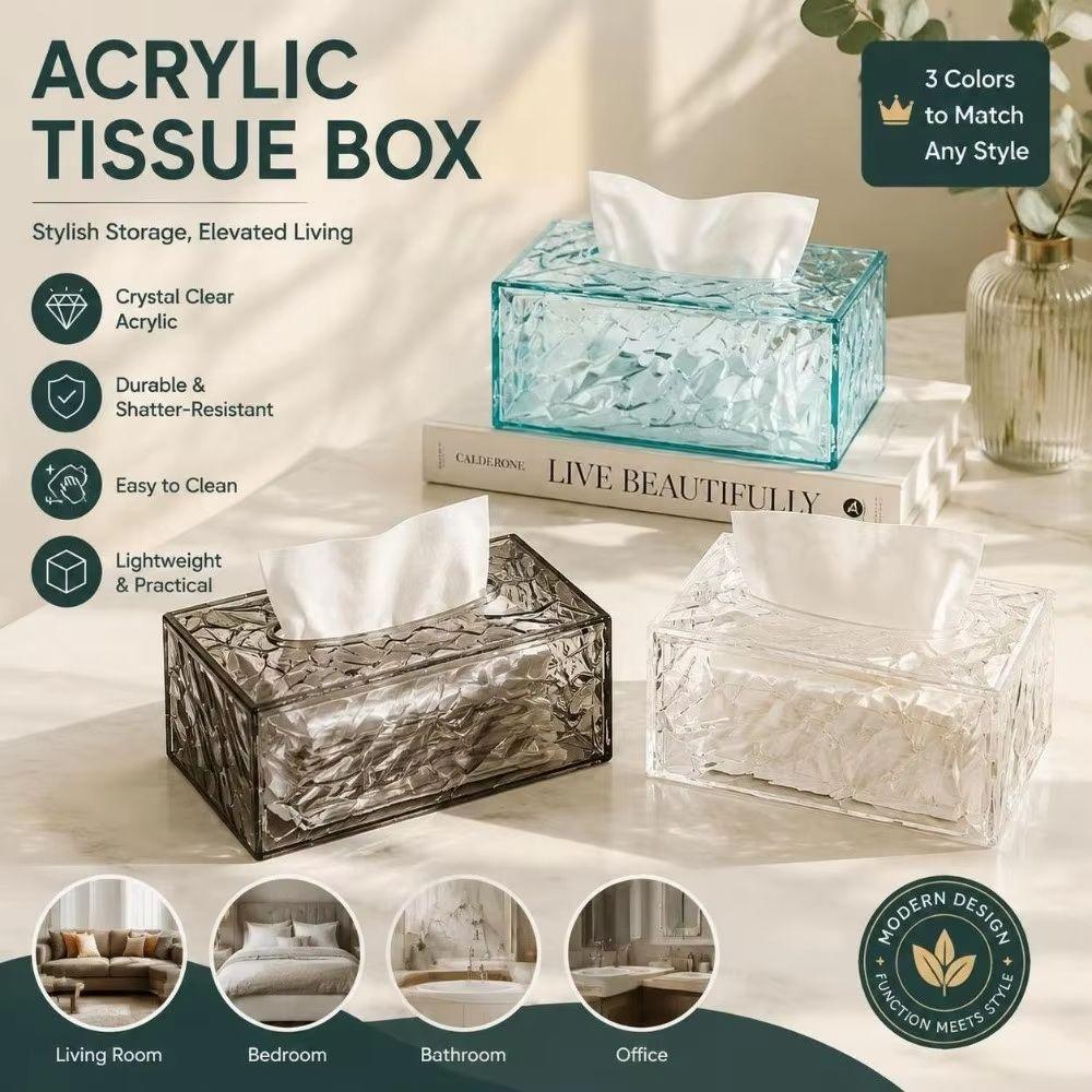 Dust Resistant Wipes Container Large Capacity Desktop Tissue Dispenser Facial Tissue Holder Home