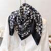 90*90Cm Summer Thin Square Scarf Women Silk Scarves Foulard Bandanas Luxury Beach Shawl Wraps Floral Printed Hijab Neckerchief