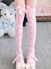 1 Paar Japanische Schleife Y2K Lolita Oberschenkelhohe Socken Damen Bein Schlankmachend Rutschfest Anime Expo/Lolita Teeparty/JK Treffen