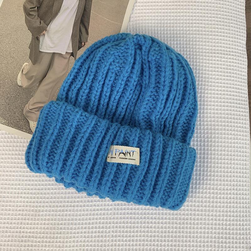 Japanese Big Head Circumference Loose Round Face Suitable for Women's Warm Head Hat Showing Face Small Knit Hat