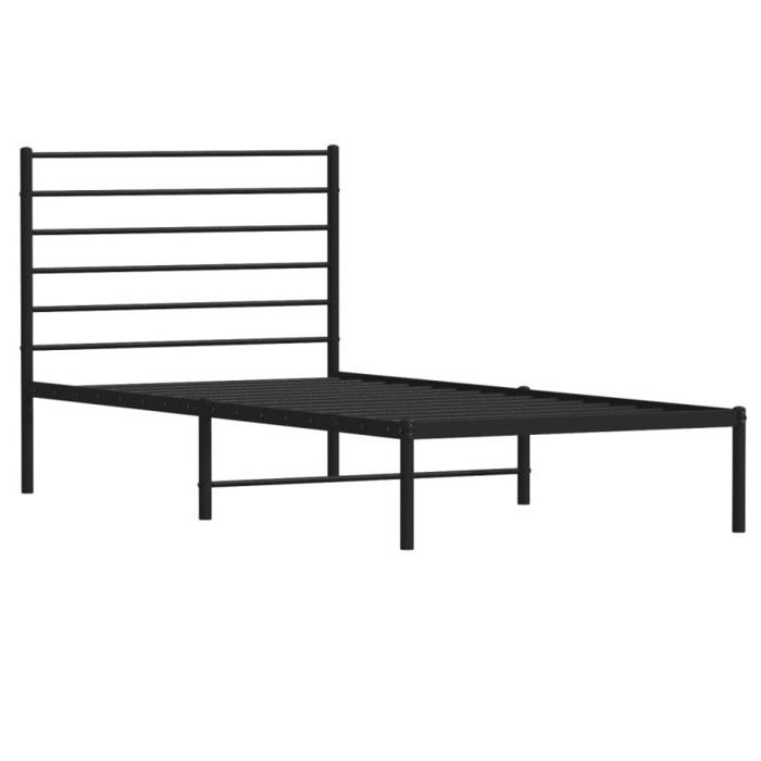VidaXL Cadre de lit métal avec tête de lit noir 80x200 cm 352310