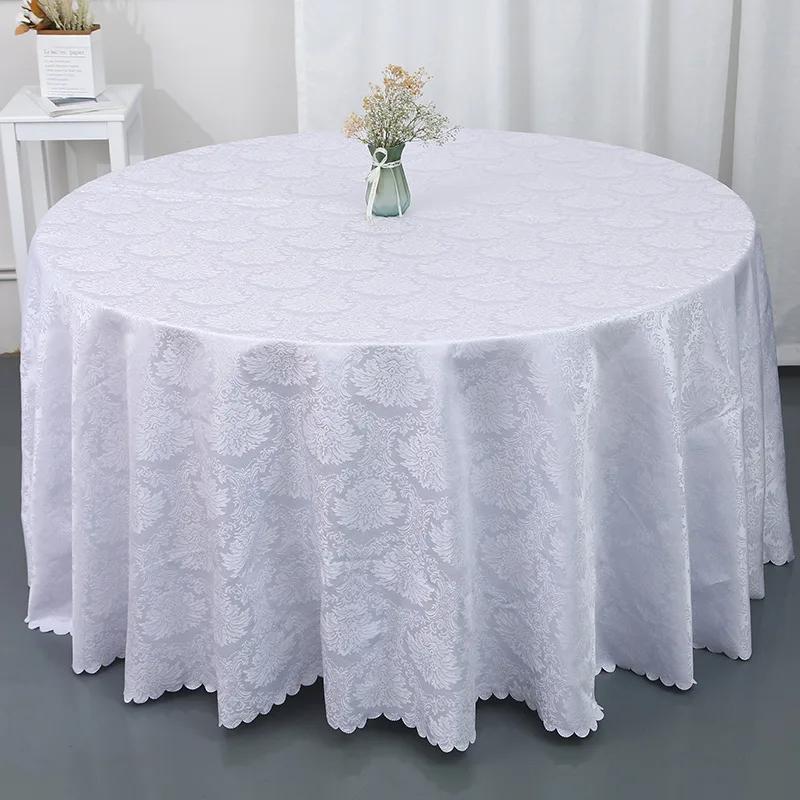 Jacquard Hotel Tablecloths High Quality Solid Color Table Covers for Dining Banquet Wedding Round Elegant Waterproof Table Cloth