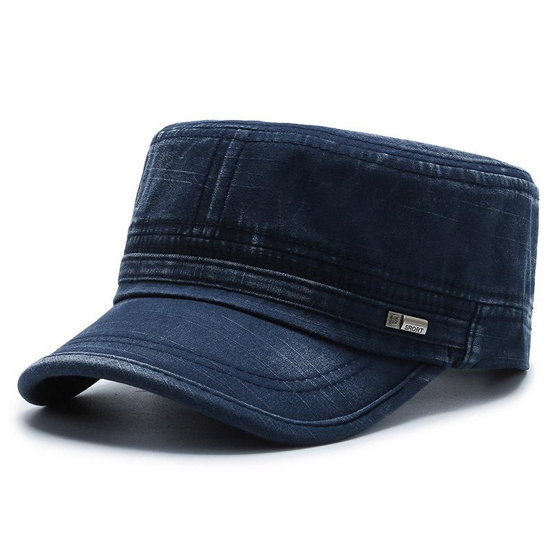 Gewaschene Baumwolle Flache Kappe Militärkappe Damen Herren Kadett Armee Kappe Retro Armee Hüte Knochen Mann Kappe Sommer Outdoor Fischer Sonnenschutz Kappe