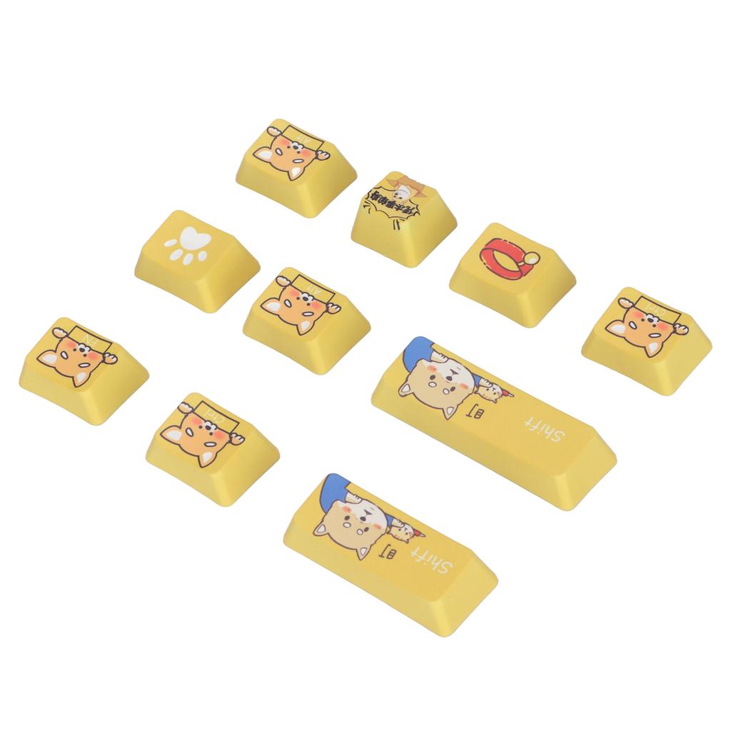 10Pcs Custom Keycaps PBT Dye Sublimation Vibrant Color Puppy Style Wear Resistant Fadeless Durable Keyboard Keycaps