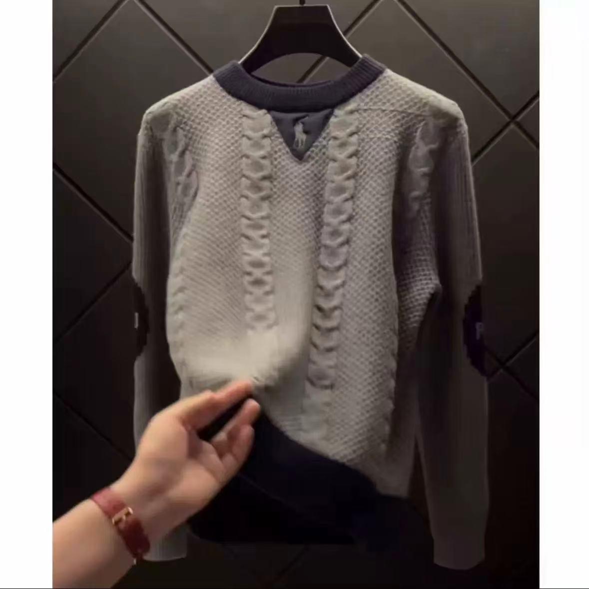 Men s Trendy European Style Round Neck Knit Sweater - Versatile and Fashionable Base Layer Medium серый