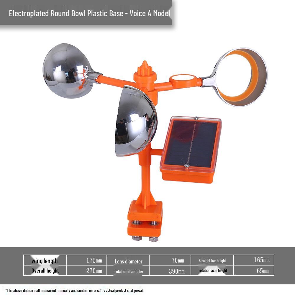 Odblaskowy odstraszacz ptaków zasilany energią słoneczną i wiatrową na farmy zewnętrzne i stawy rybne