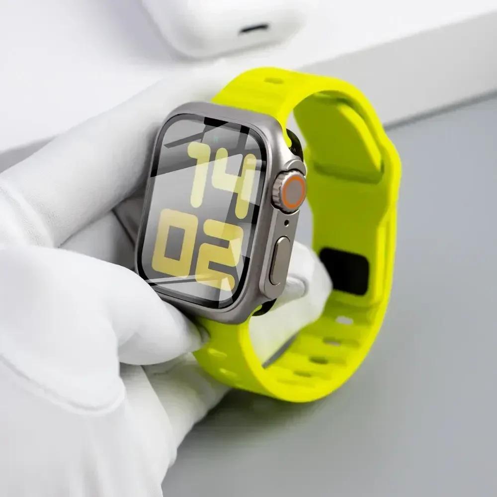 360 Waterproof Case+Silicone Strap for Apple Watch 9 8 7 Band Appearance Upgrade Ultra 49mm Iwatch Series 8 7 6 SE 5 4 3 2 1