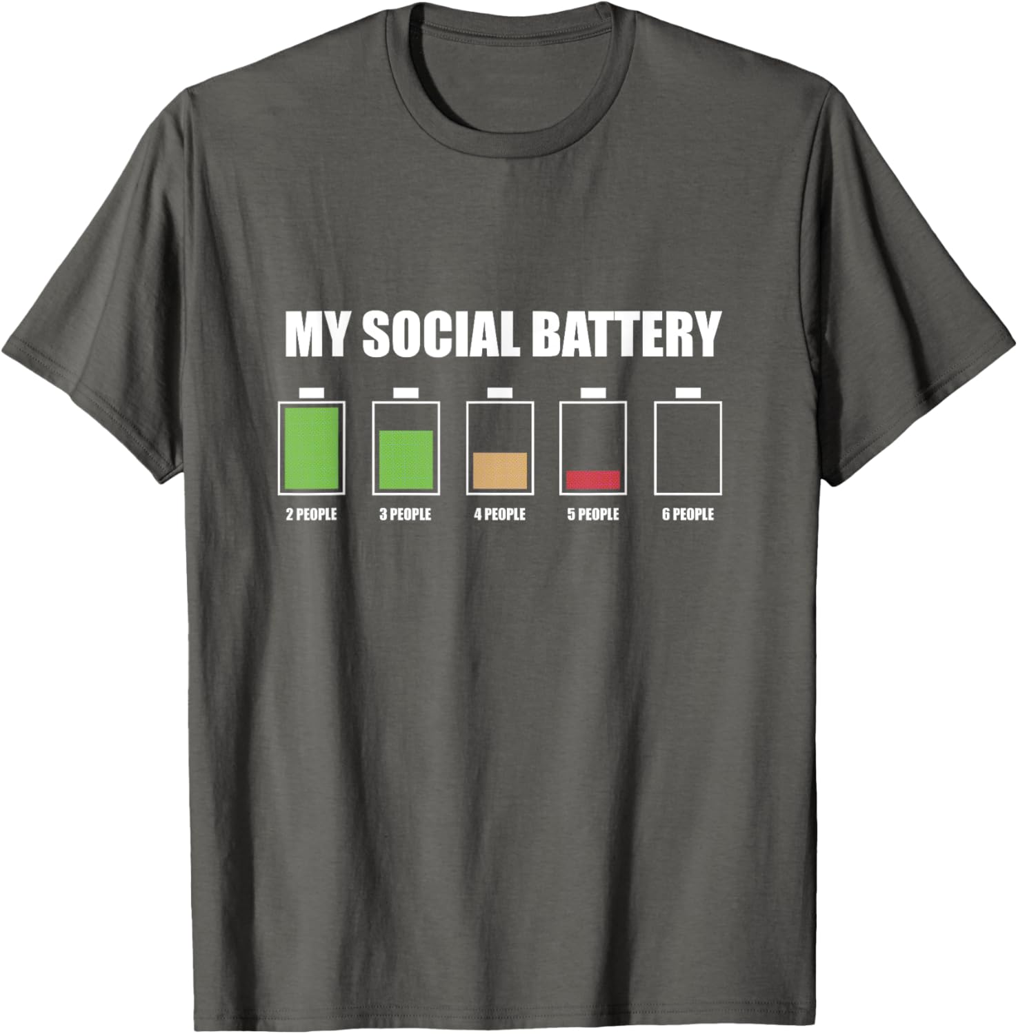 

My Social Battery Funny Introvert Graphic TShirt Men Casual Cotton Crew Neck Short Sleeve Tee S