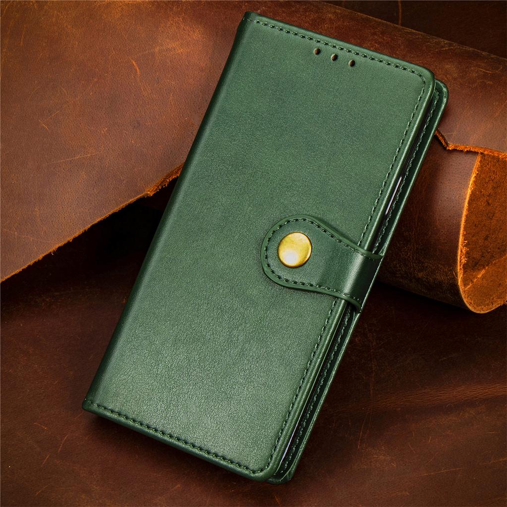 Leather Wallet Flip Case for VIVO Y400 Y300T Y300I Y05 Y04 Y03 Y02 Y02S Y02A Y02T Card Holder, Kickstand, Vintage Button Closure