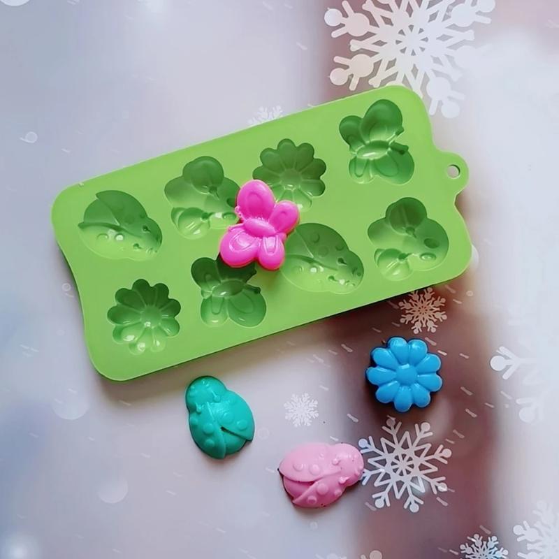 8-teilige kreative Silikon Insekt Schmetterling Schokolade DIY Kuchenform Lebensmittelqualität Silikon Hochtemperaturbeständig