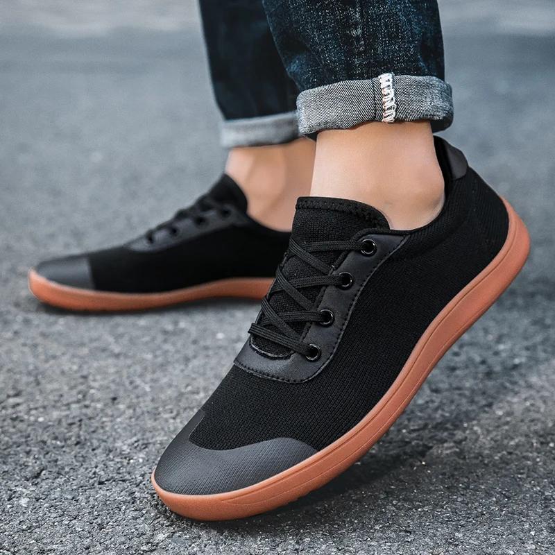 Pánské tenisky Nové Široké Bosé Tenisky Módní Baleríny Měkká Podrážka s Nulovým Dropem Širší Špička Lehké Módní Boty Plus Size