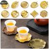 1PCS Alloy Coaster Tea Golden Retro Alloy Coaster Tea Ceremony Decoration Insulation Pad Suitable For Tea Rooms, Home Decoration