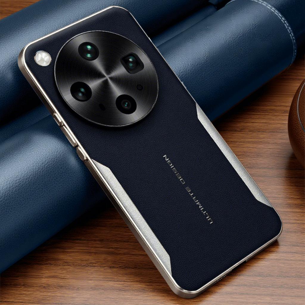Luxury Business Vegan Leather Lens Protection Back Case for Oppo Find X9 Ultra Glass Version / Find X9s Pro Slim Plating Cover