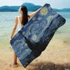 Van Gogh Starry Sky Art Microfiber Printed Beach Towel Mountain Climbing Yoga Beach Swimming Running Absorbent Soft Towel