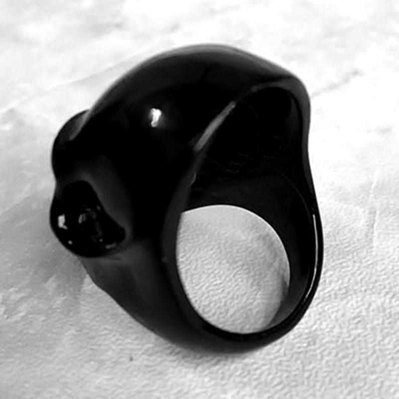 Anello da Uomo Punk in Lega Europea e Americana Testa di Fantasma Anello Teschio Nero