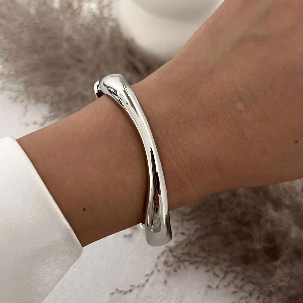 DIEZI Unterschiedlicher Stil Hip Hop Armreifen Vintage Punk Gold Silber Farbe Geometrische Federarmreifen Damenarmbänder Herrenschmuck