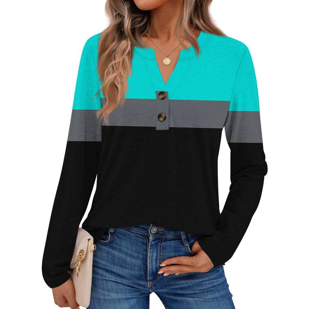 Women's Print Long Sleeve Shirts Elegant Casual Tops Trendy Shirts Tops