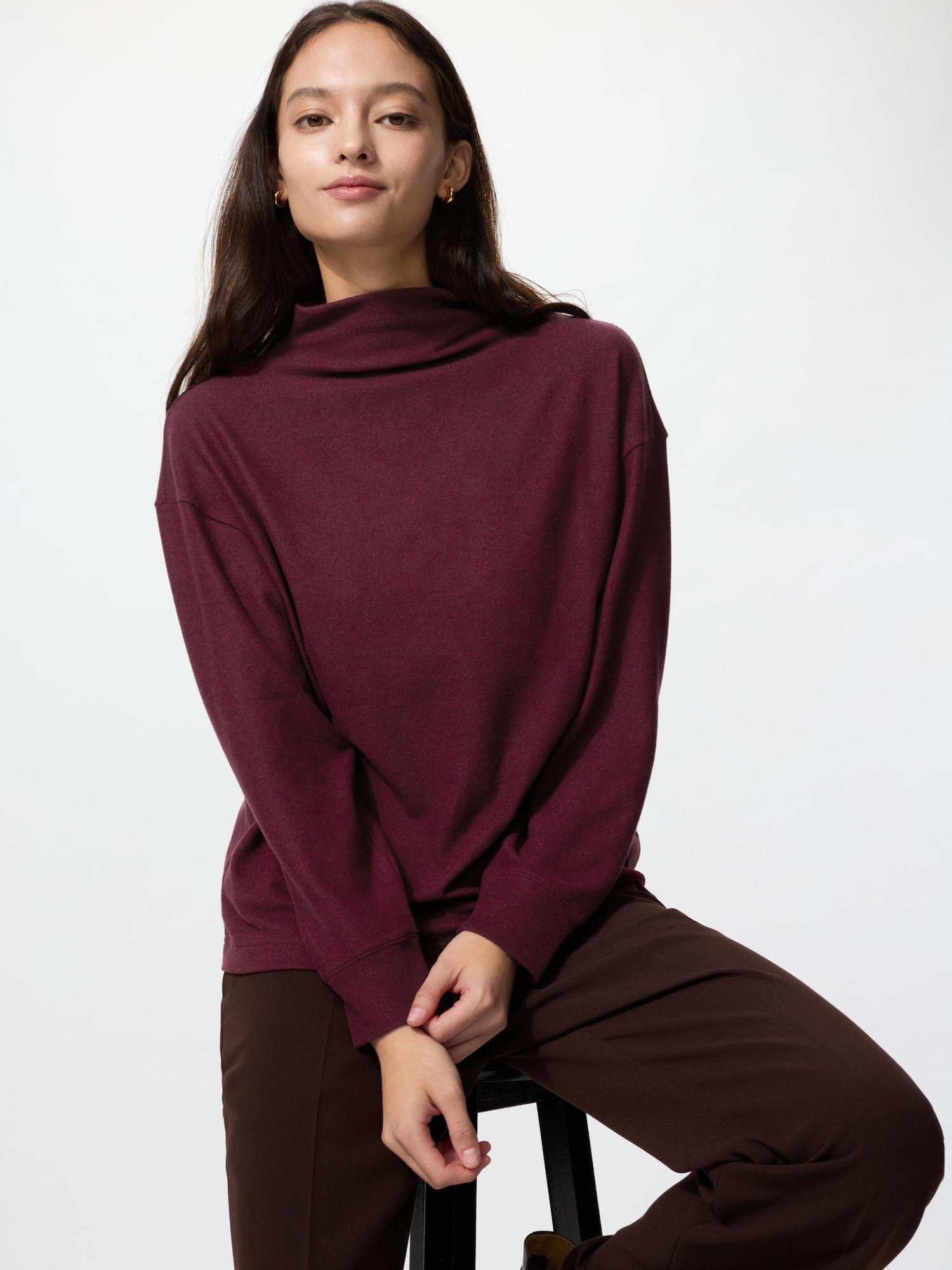 

Uniqlo SofT KniT Fleece Mock Neck T 19 WINE/3XL