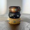 Salircon 2026 New Irregular Hyperbole Wooden Cuff Bangles Women Creative Round Geometric Wide Inlaid Turquoise Bracelets Jewelry